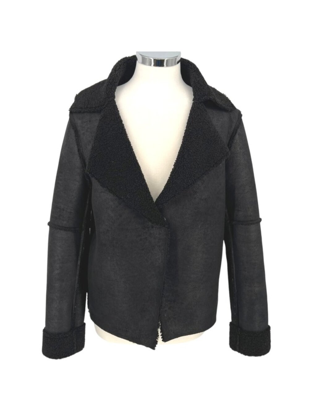 Velvet by Graham & Spencer Faux Shearling Jacket Downtown Edgy Chic Size Large